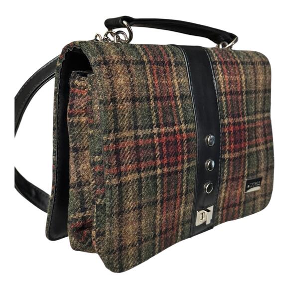 MUCROSS WEAVERS Irish Tweed Wool green & red Fiona Top Handle Crossbody - Picture 3 of 16